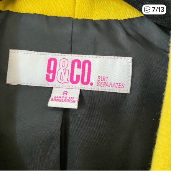 Yellow Women's Blazer 9&CO 💛 - Picture 7 of 9